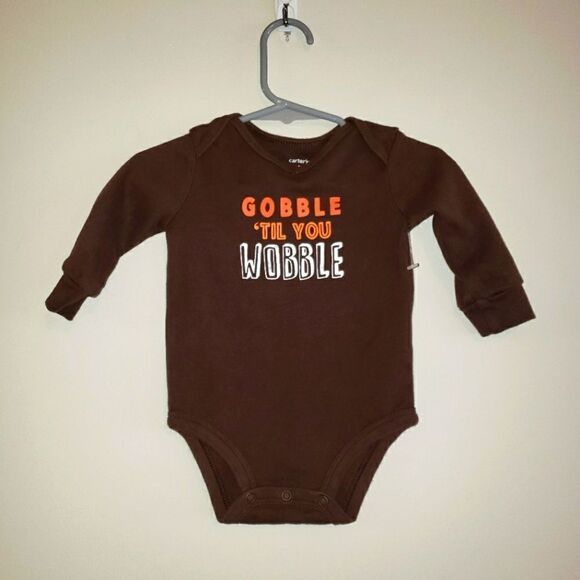 CARTER'S THANKSGIVING TURKEY DAY BODYSUIT SIZE 6M - Picture 1 of 3